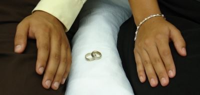 Couple With Their Wedding Rings